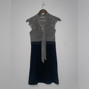 Elegant Black and Gray Sleeveless Dress